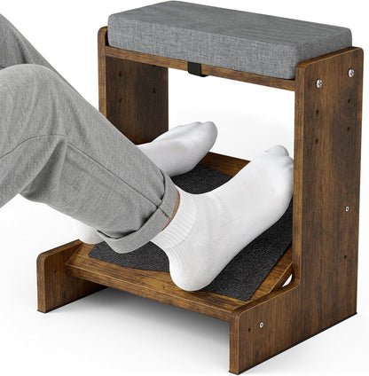Ergonomic Wooden Foot Rest for Under Desk at Work