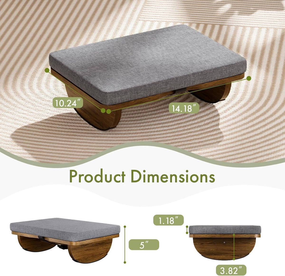 Ergonomic Wooden Foot Rest for Under Desk at Work