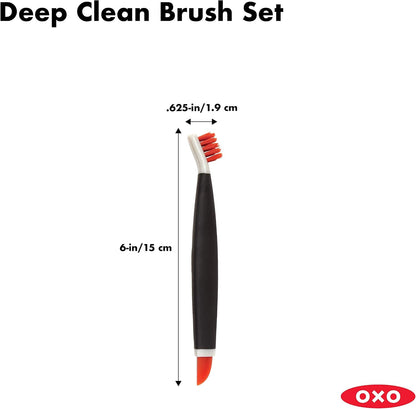Good Grips Deep Clean Brush Set, Orange, Blue