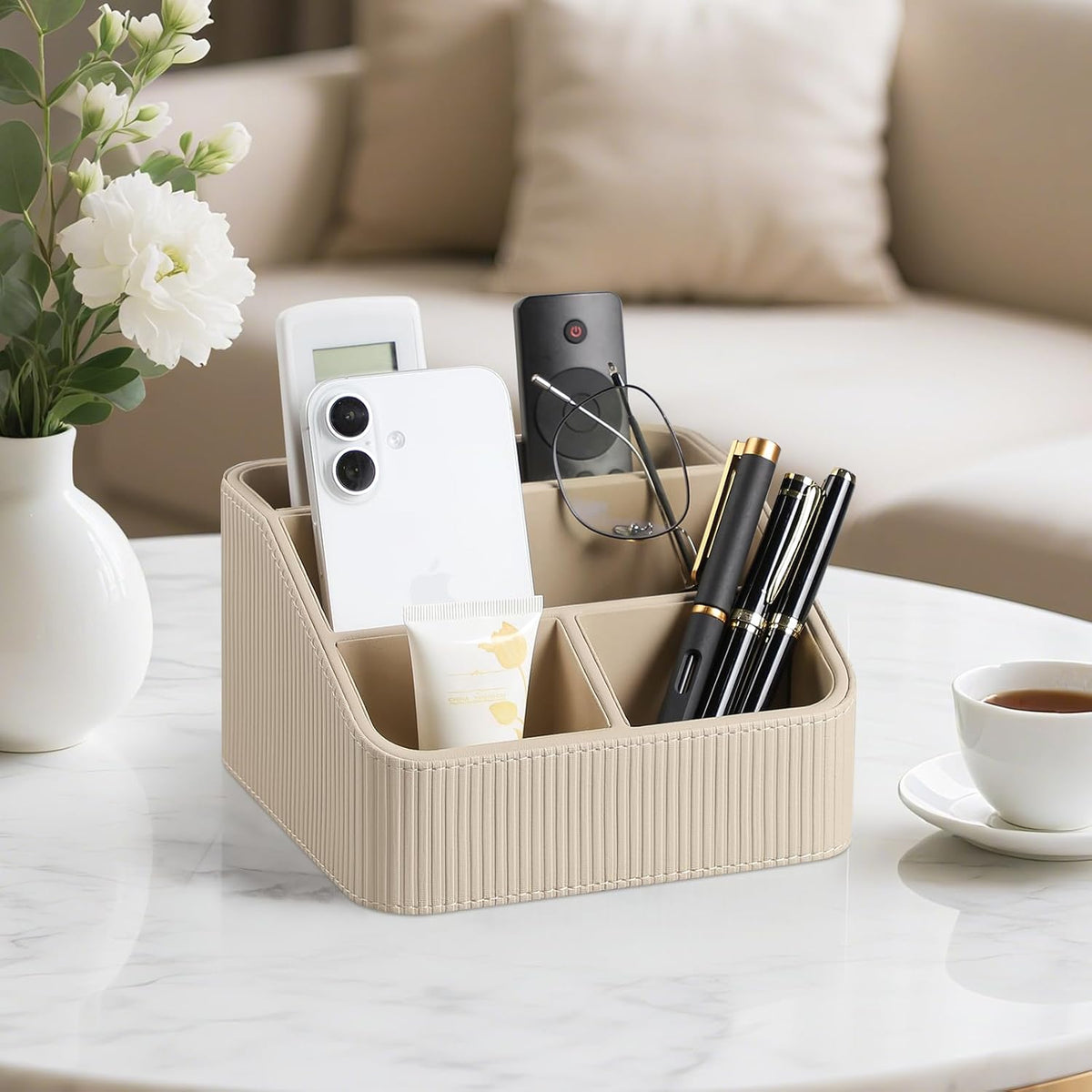 Small Remote Control Holder Bedside Nightstand Organizer Desk Caddy