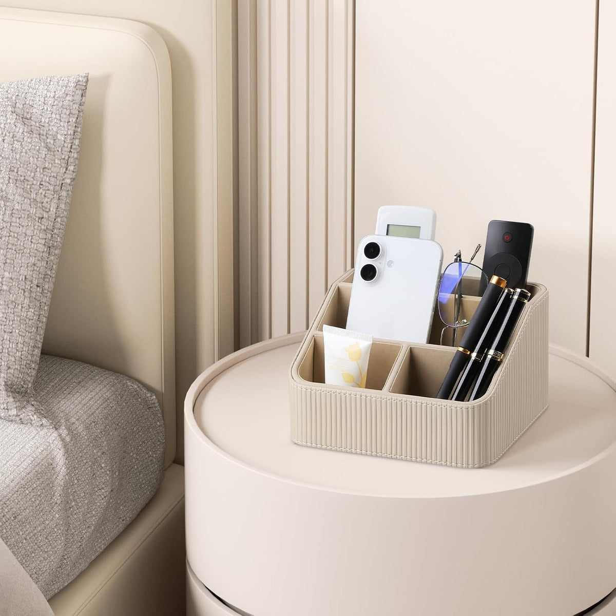 Small Remote Control Holder Bedside Nightstand Organizer Desk Caddy