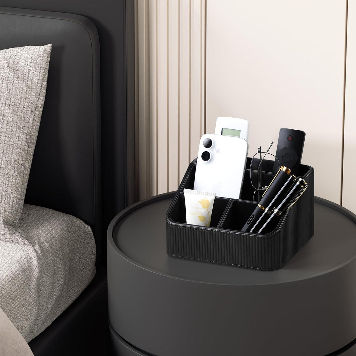Small Remote Control Holder Bedside Nightstand Organizer Desk Caddy