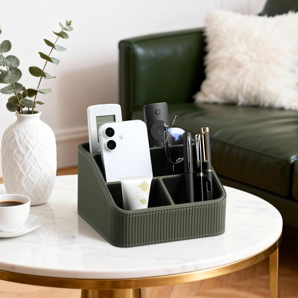 Small Remote Control Holder Bedside Nightstand Organizer Desk Caddy