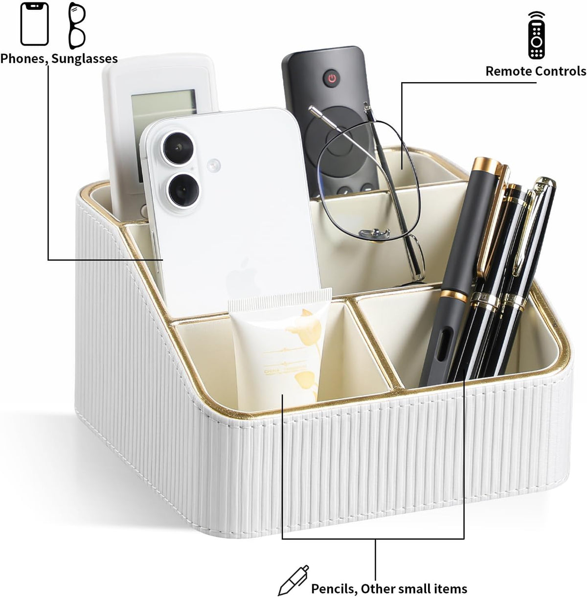 Small Remote Control Holder Bedside Nightstand Organizer Desk Caddy