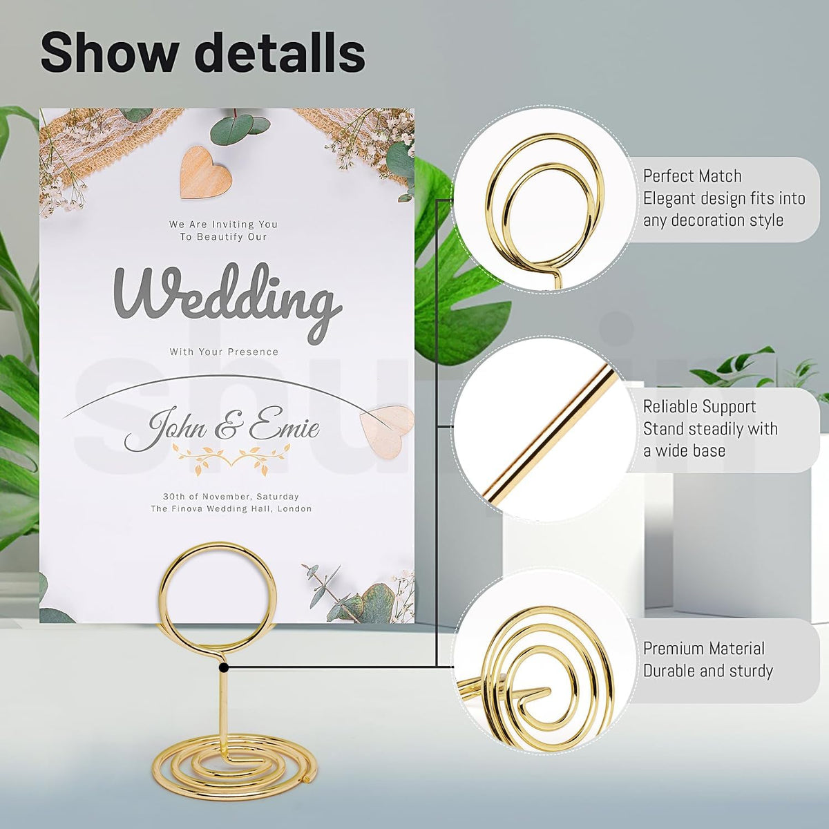 30PCS Table Number Holders Place Card Holder - Photo Holders for Tables, Cards Stand Name Menu Clips, Table Sign Holders for Wedding Anniversary Birthday Party, Silver