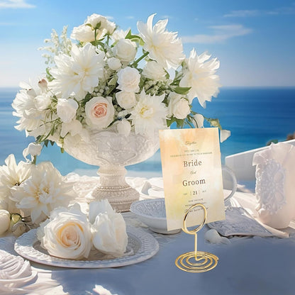 30PCS Table Number Holders Place Card Holder - Photo Holders for Tables, Cards Stand Name Menu Clips, Table Sign Holders for Wedding Anniversary Birthday Party, Silver