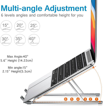 Laptop Stand, Laptop Holder Riser Computer Tablet Stand,Silver