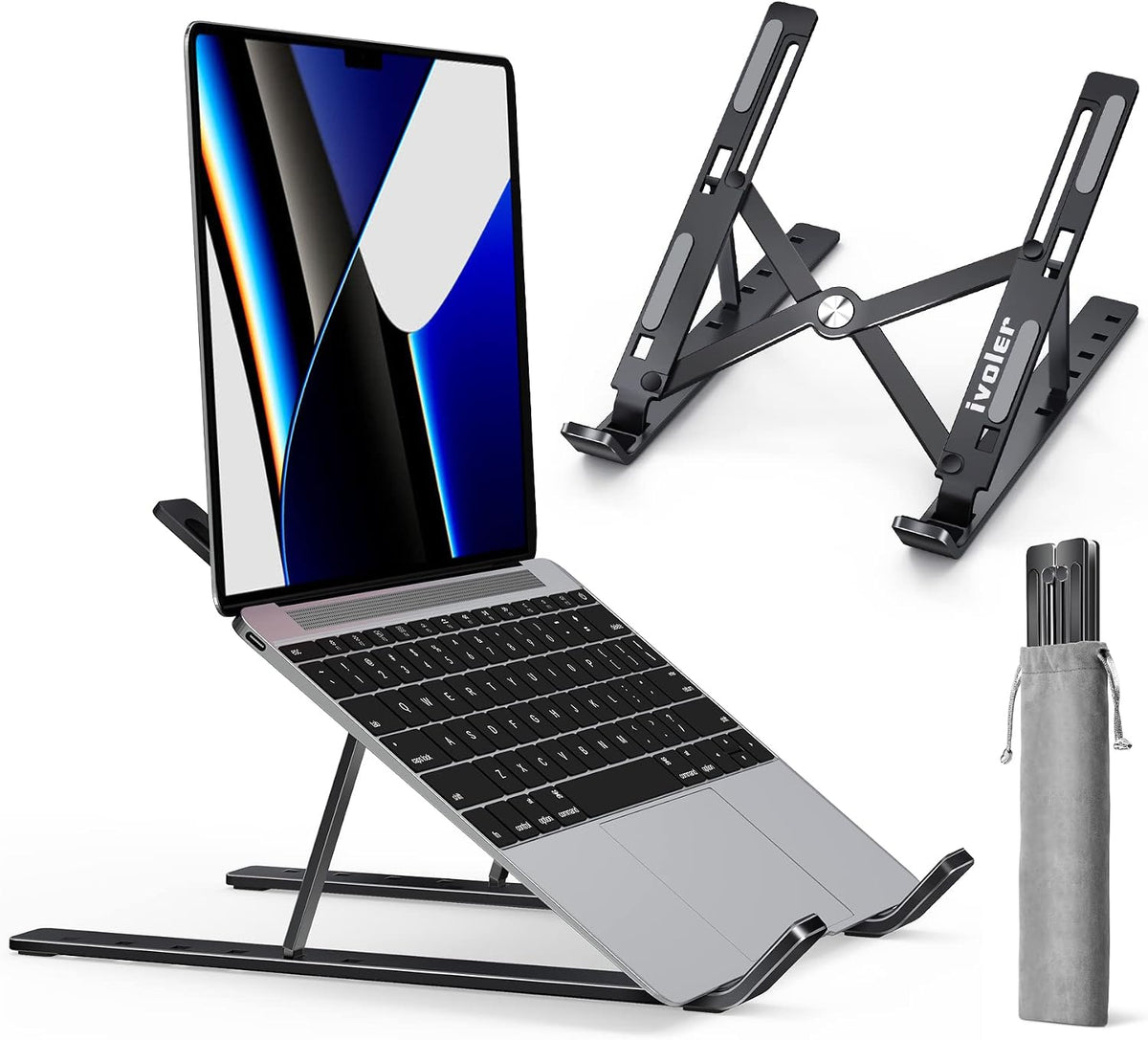 Laptop Stand, Laptop Holder Riser Computer Tablet Stand,Silver