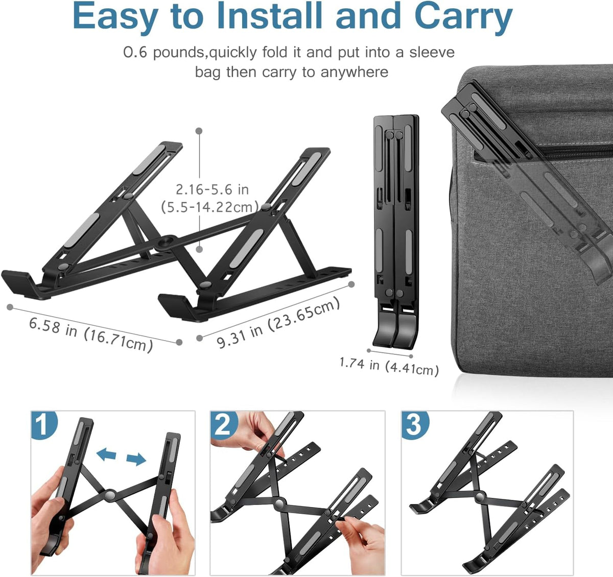 Laptop Stand, Laptop Holder Riser Computer Tablet Stand,Silver