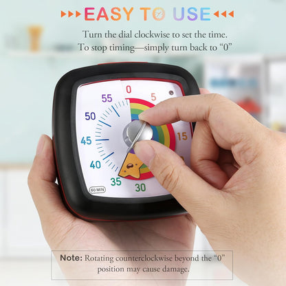 60-Minute Visual Timer, Silent Study Timer for Kids and Adults
