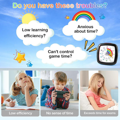 60-Minute Visual Timer, Silent Study Timer for Kids and Adults
