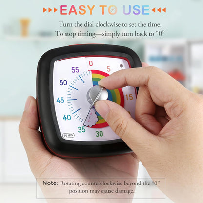 60-Minute Visual Timer, Silent Study Timer for Kids and Adults