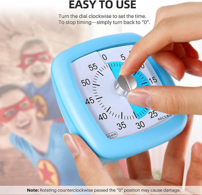 60-Minute Visual Timer, Silent Study Timer for Kids and Adults