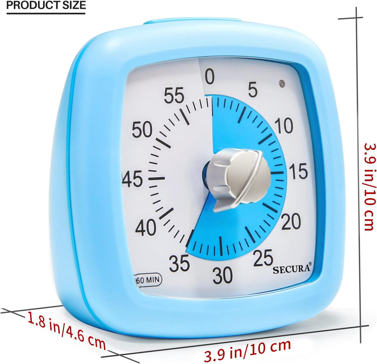 60-Minute Visual Timer, Silent Study Timer for Kids and Adults