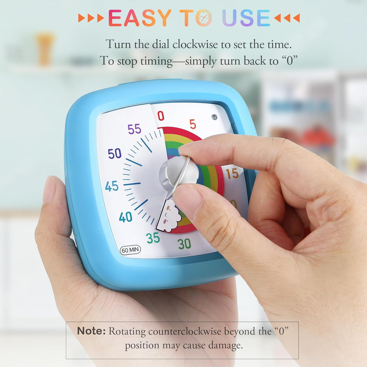 60-Minute Visual Timer, Silent Study Timer for Kids and Adults