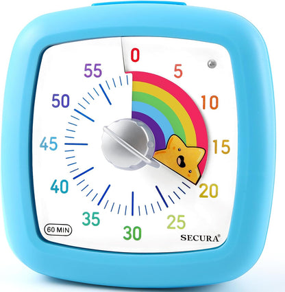 60-Minute Visual Timer, Silent Study Timer for Kids and Adults