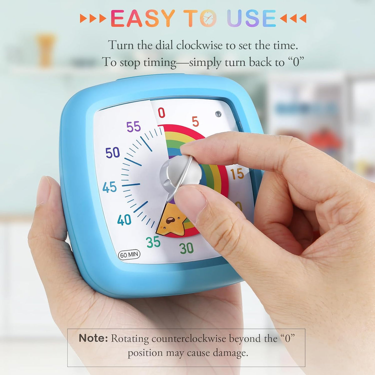 60-Minute Visual Timer, Silent Study Timer for Kids and Adults