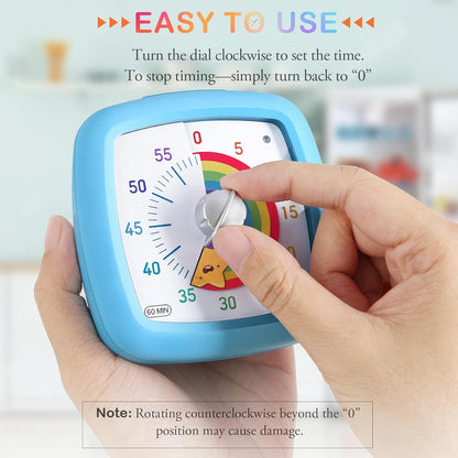 60-Minute Visual Timer, Silent Study Timer for Kids and Adults