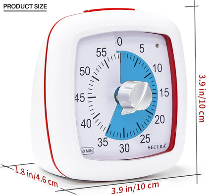 60-Minute Visual Timer, Silent Study Timer for Kids and Adults
