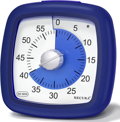 60-Minute Visual Timer, Silent Study Timer for Kids and Adults