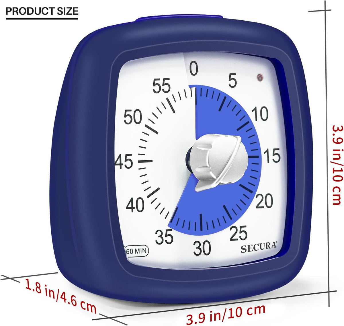 60-Minute Visual Timer, Silent Study Timer for Kids and Adults