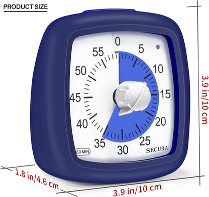 60-Minute Visual Timer, Silent Study Timer for Kids and Adults