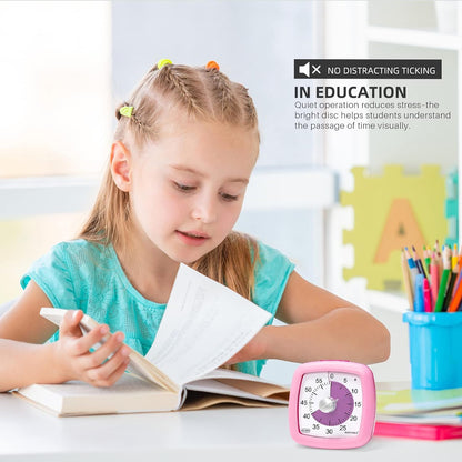 60-Minute Visual Timer, Silent Study Timer for Kids and Adults