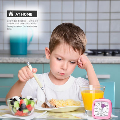 60-Minute Visual Timer, Silent Study Timer for Kids and Adults
