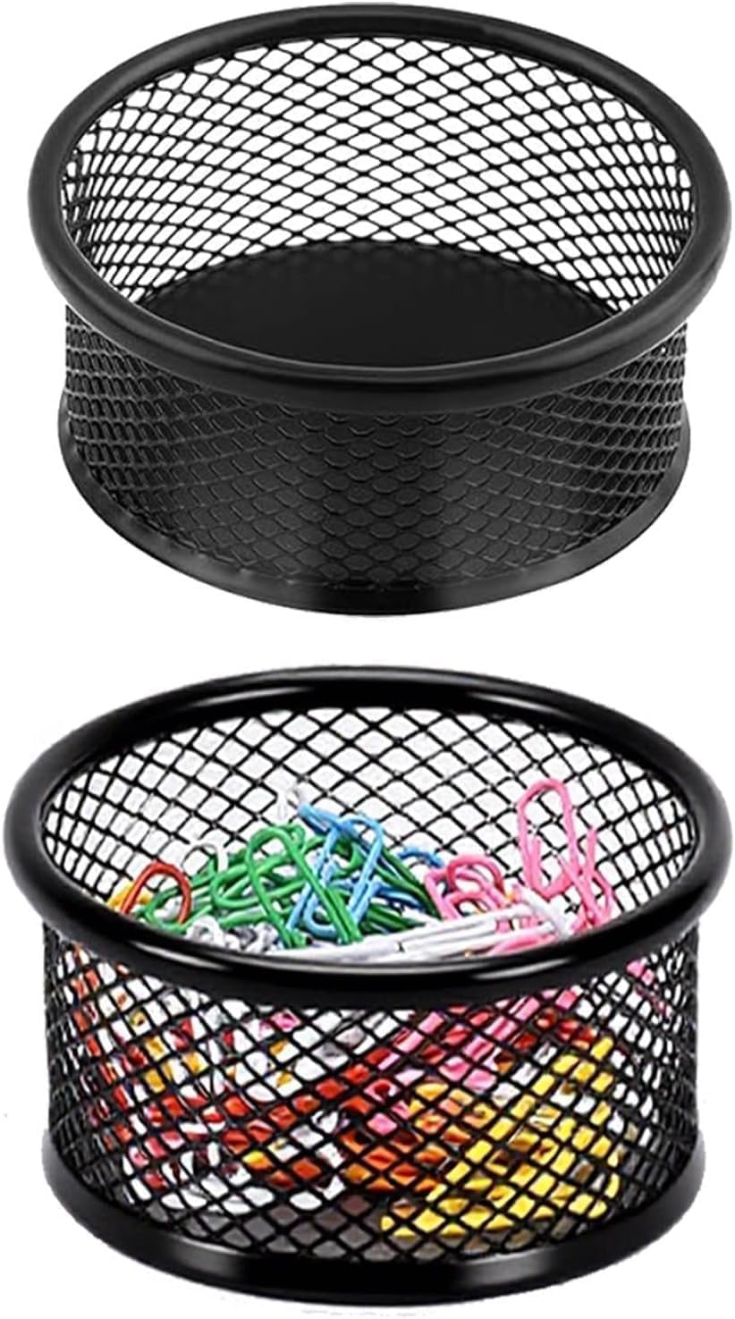 Mesh Paper Clip Holder 2 Pcs, Paper Clips Dispenser Papers Clip, Paperclip Holders for Desk, Paper Clip Holder，Paper Clips Dispenser,for Offices, Homes,Schools Organizer Office