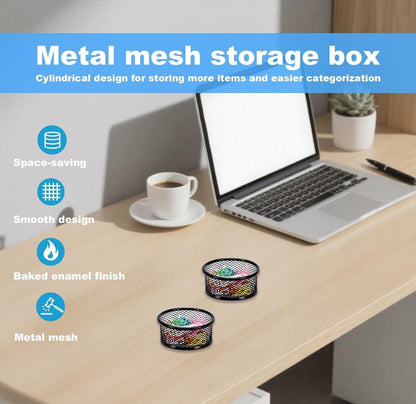 Mesh Paper Clip Holder 2 Pcs, Paper Clips Dispenser Papers Clip, Paperclip Holders for Desk, Paper Clip Holder，Paper Clips Dispenser,for Offices, Homes,Schools Organizer Office