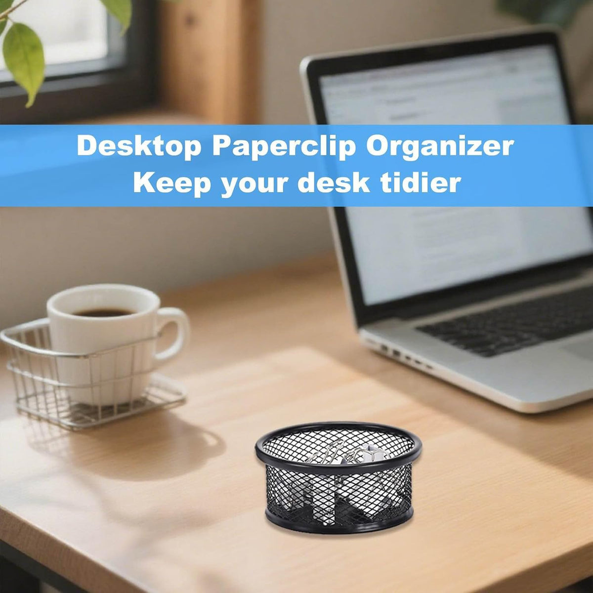 Mesh Paper Clip Holder 2 Pcs, Paper Clips Dispenser Papers Clip, Paperclip Holders for Desk, Paper Clip Holder，Paper Clips Dispenser,for Offices, Homes,Schools Organizer Office