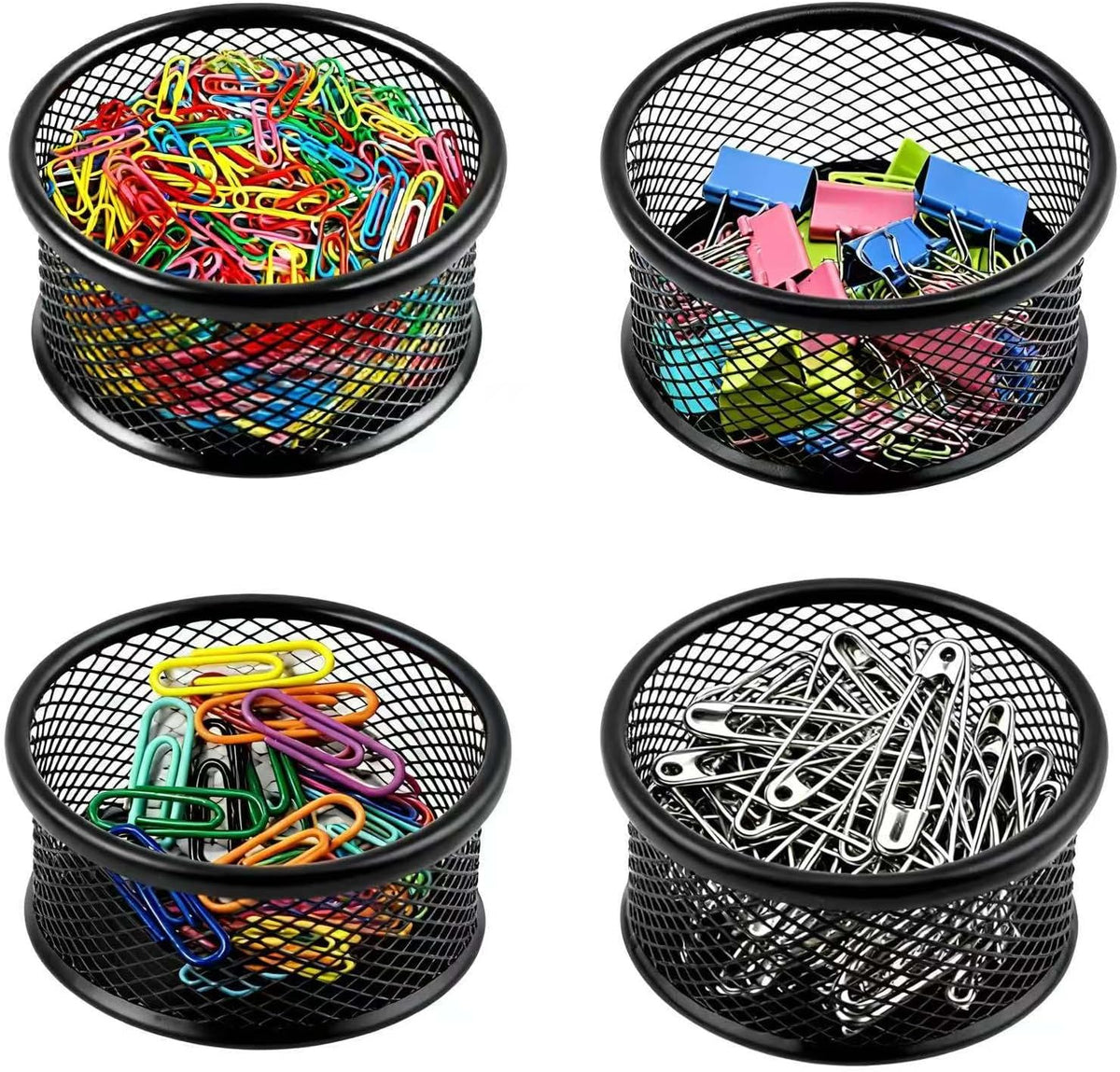 Mesh Paper Clip Holder 2 Pcs, Paper Clips Dispenser Papers Clip, Paperclip Holders for Desk, Paper Clip Holder，Paper Clips Dispenser,for Offices, Homes,Schools Organizer Office