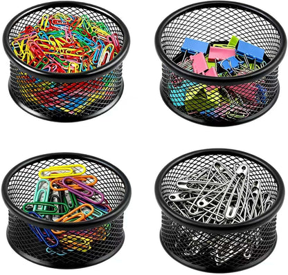 Mesh Paper Clip Holder 2 Pcs, Paper Clips Dispenser Papers Clip, Paperclip Holders for Desk, Paper Clip Holder，Paper Clips Dispenser,for Offices, Homes,Schools Organizer Office