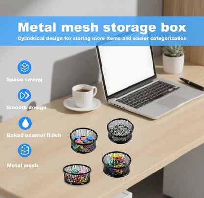 Mesh Paper Clip Holder 2 Pcs, Paper Clips Dispenser Papers Clip, Paperclip Holders for Desk, Paper Clip Holder，Paper Clips Dispenser,for Offices, Homes,Schools Organizer Office