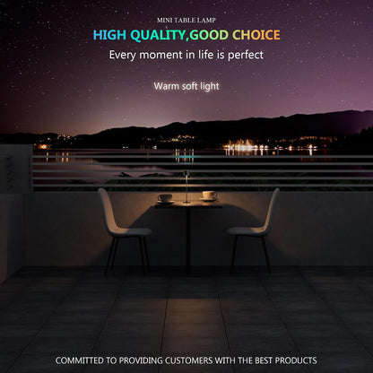 Compact Cordless Table Lamp, Rechargeable LED Night Light, Dual Light Source (RGB Top & Warm Bottom), Touch Control & Timer, Metal Lamp for Bedroom & Kids Room (Black 1pack)