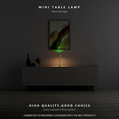 Compact Cordless Table Lamp, Rechargeable LED Night Light, Dual Light Source (RGB Top & Warm Bottom), Touch Control & Timer, Metal Lamp for Bedroom & Kids Room (Black 1pack)