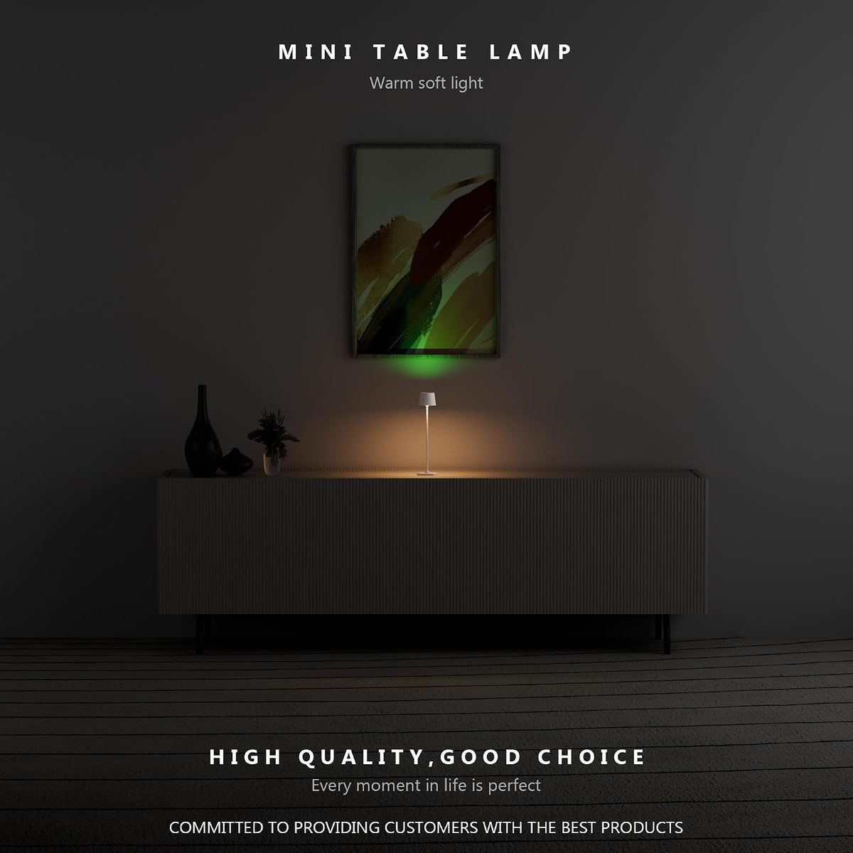 Compact Cordless Table Lamp, Rechargeable LED Night Light, Dual Light Source (RGB Top & Warm Bottom), Touch Control & Timer, Metal Lamp for Bedroom & Kids Room (Black 1pack)