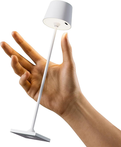 Compact Cordless Table Lamp, Rechargeable LED Night Light, Dual Light Source (RGB Top & Warm Bottom), Touch Control & Timer, Metal Lamp for Bedroom & Kids Room (Black 1pack)