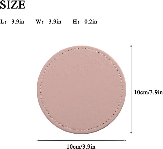 Coasters Set of 6 with Holder - 3.9-Inch Drink Coasters(Pink)