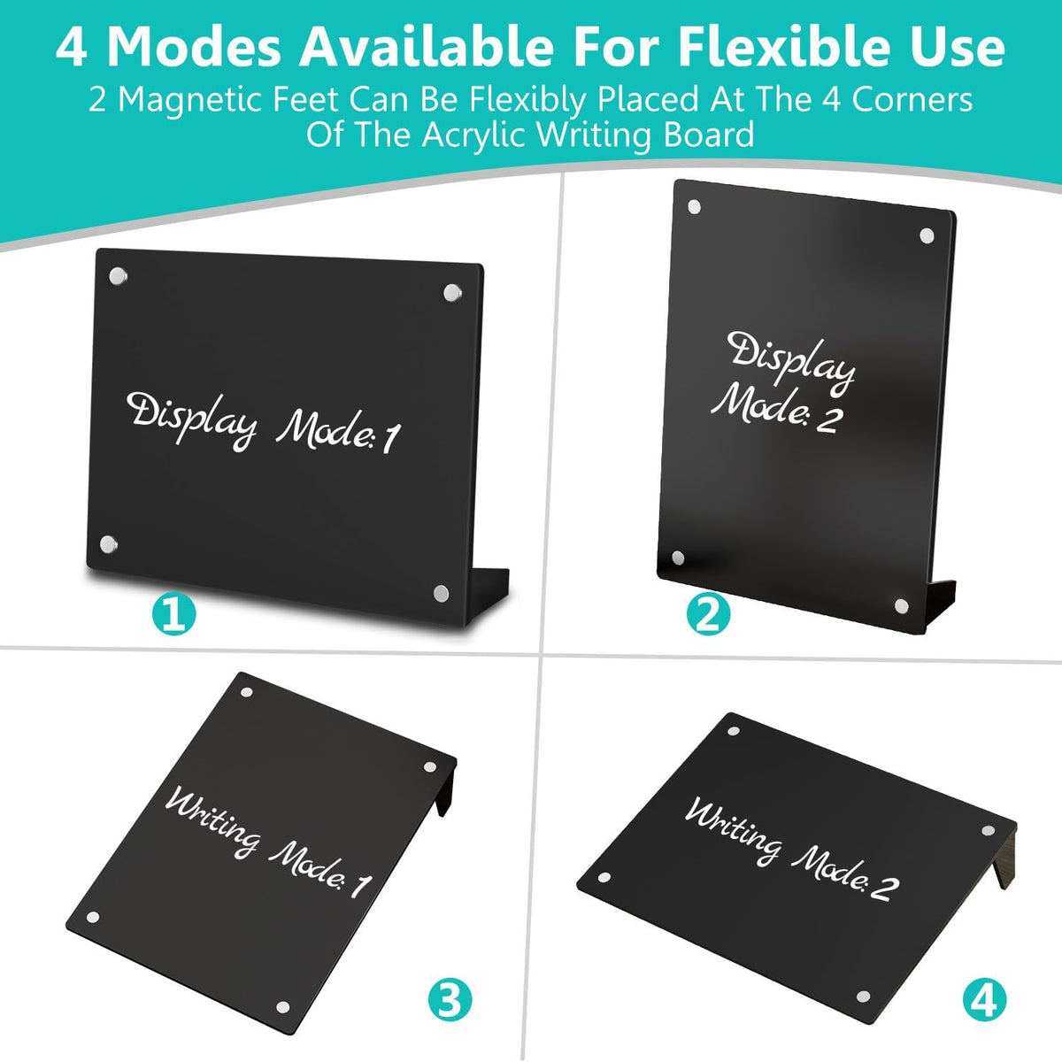 2PCS Clear Acrylic Calendar Dry Erase Board with Stand for Desk, 16x12 Large Desktop Monthly Whiteboard Magnetic Memo Board for Fridge, Office, School, Home