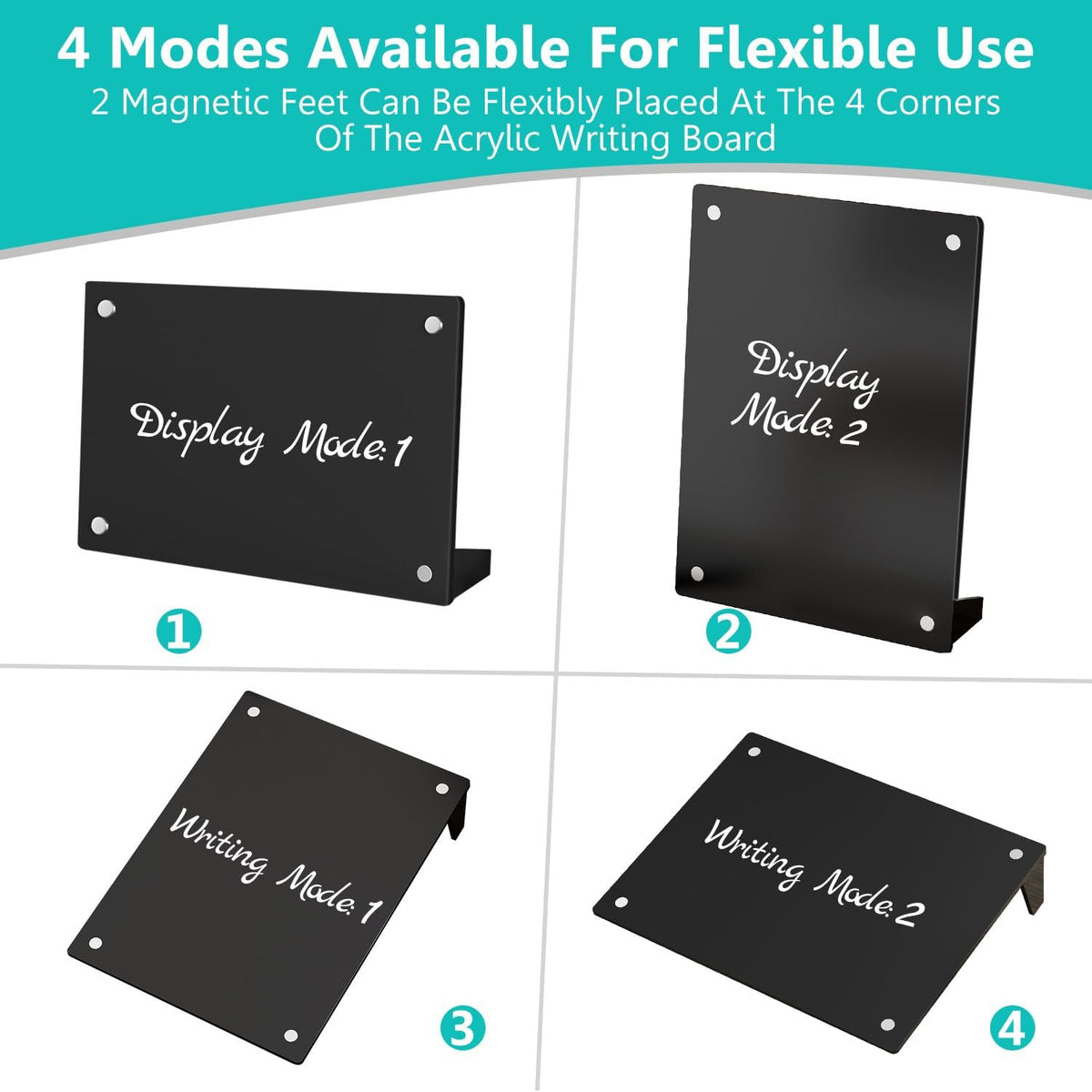 2PCS Clear Acrylic Calendar Dry Erase Board with Stand for Desk, 16x12 Large Desktop Monthly Whiteboard Magnetic Memo Board for Fridge, Office, School, Home