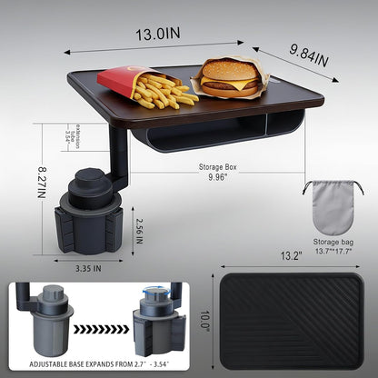 Car Desk for Laptop, Rotating Car Table Tray for Cup Holder