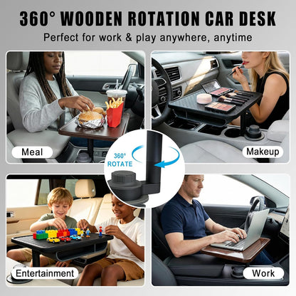 Car Desk for Laptop, Rotating Car Table Tray for Cup Holder