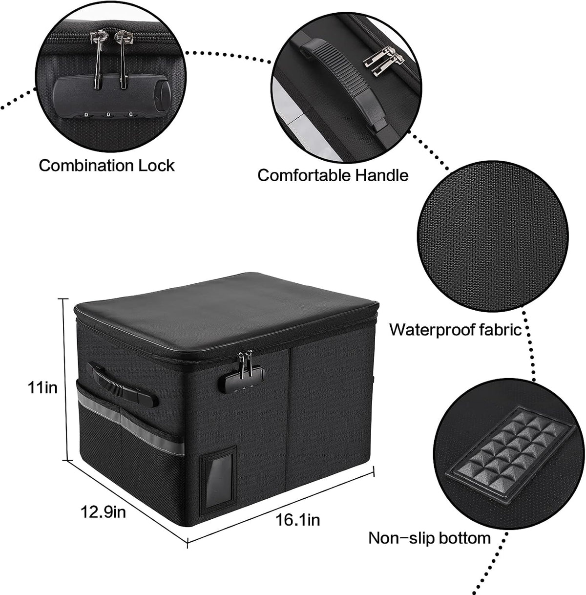 TOMKID Fireproof Document Box, Fireproof File Box with Lids, Important Document Organizer Box with Lock, Portable File Folder Organizer with Handle, 1 Folder (Random Color)