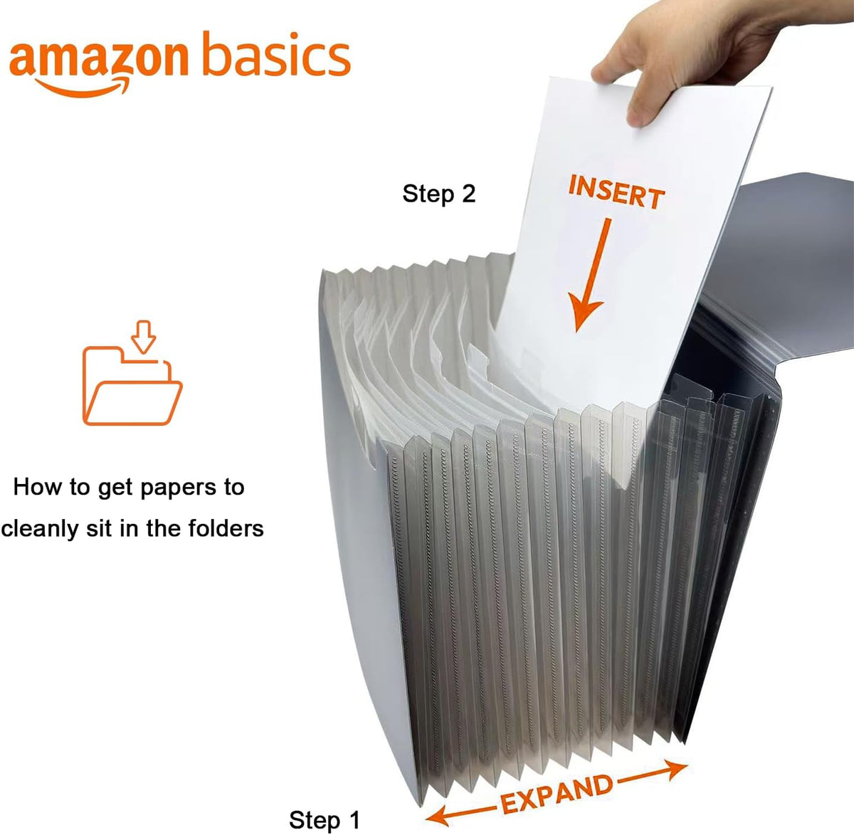 Expanding Accordion File Organizer, Letter Size, 13 Compartments, Large Capacity Document Storage, Waterproof, Black, 1-Pack