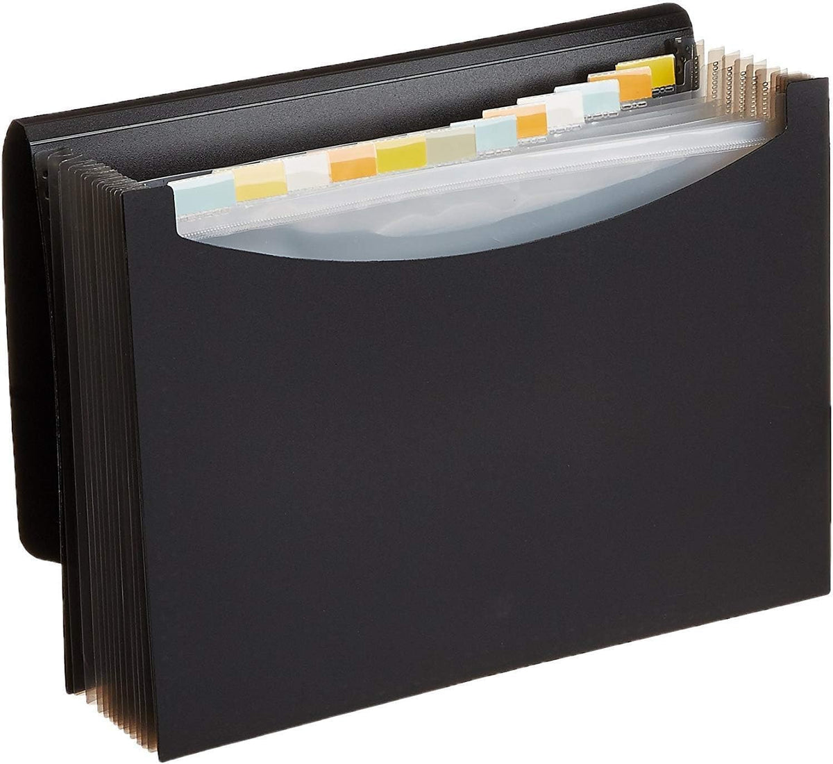 Expanding Accordion File Organizer, Letter Size, 13 Compartments, Large Capacity Document Storage, Waterproof, Black, 1-Pack