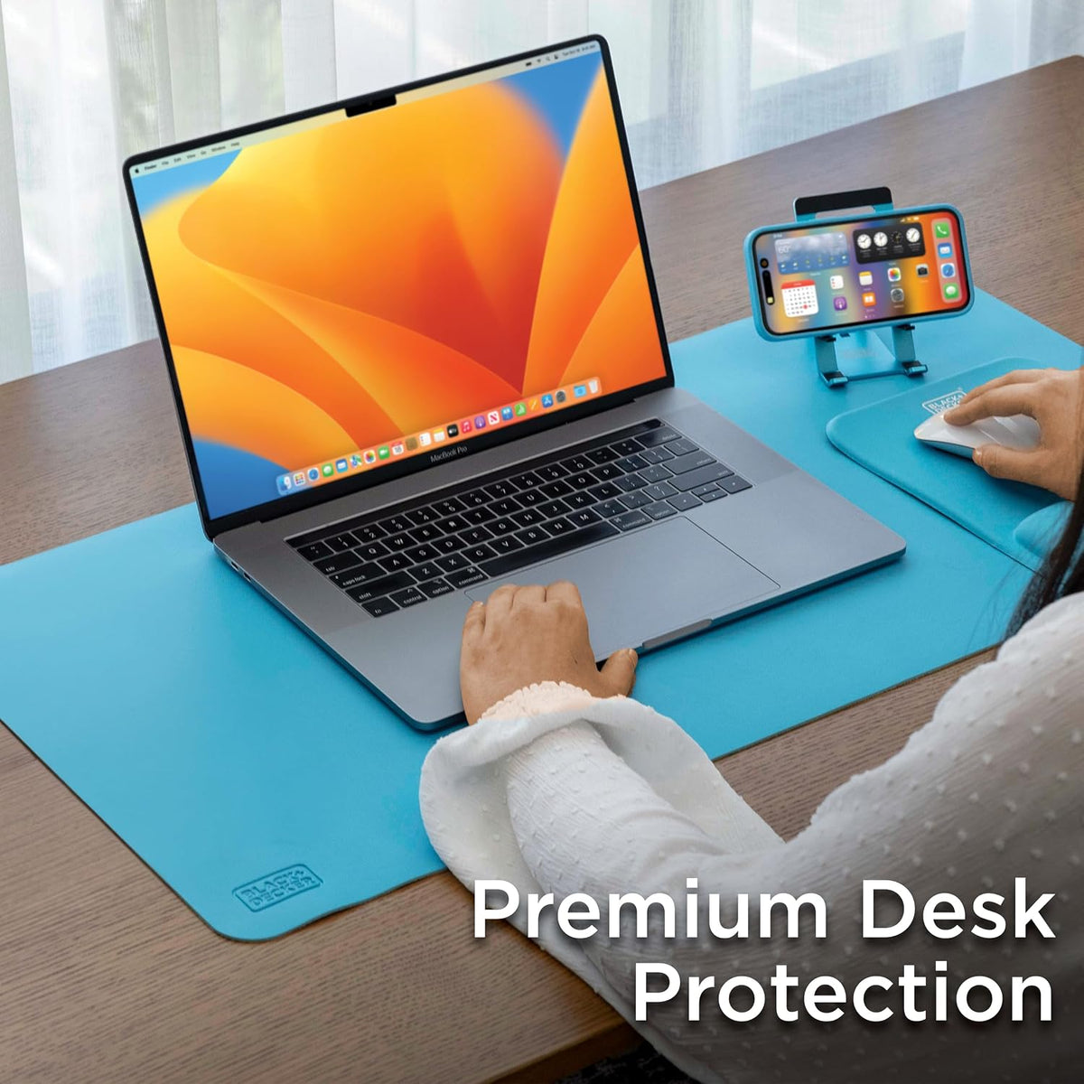 Faux Leather Desk Mat for Keyboard & Mouse