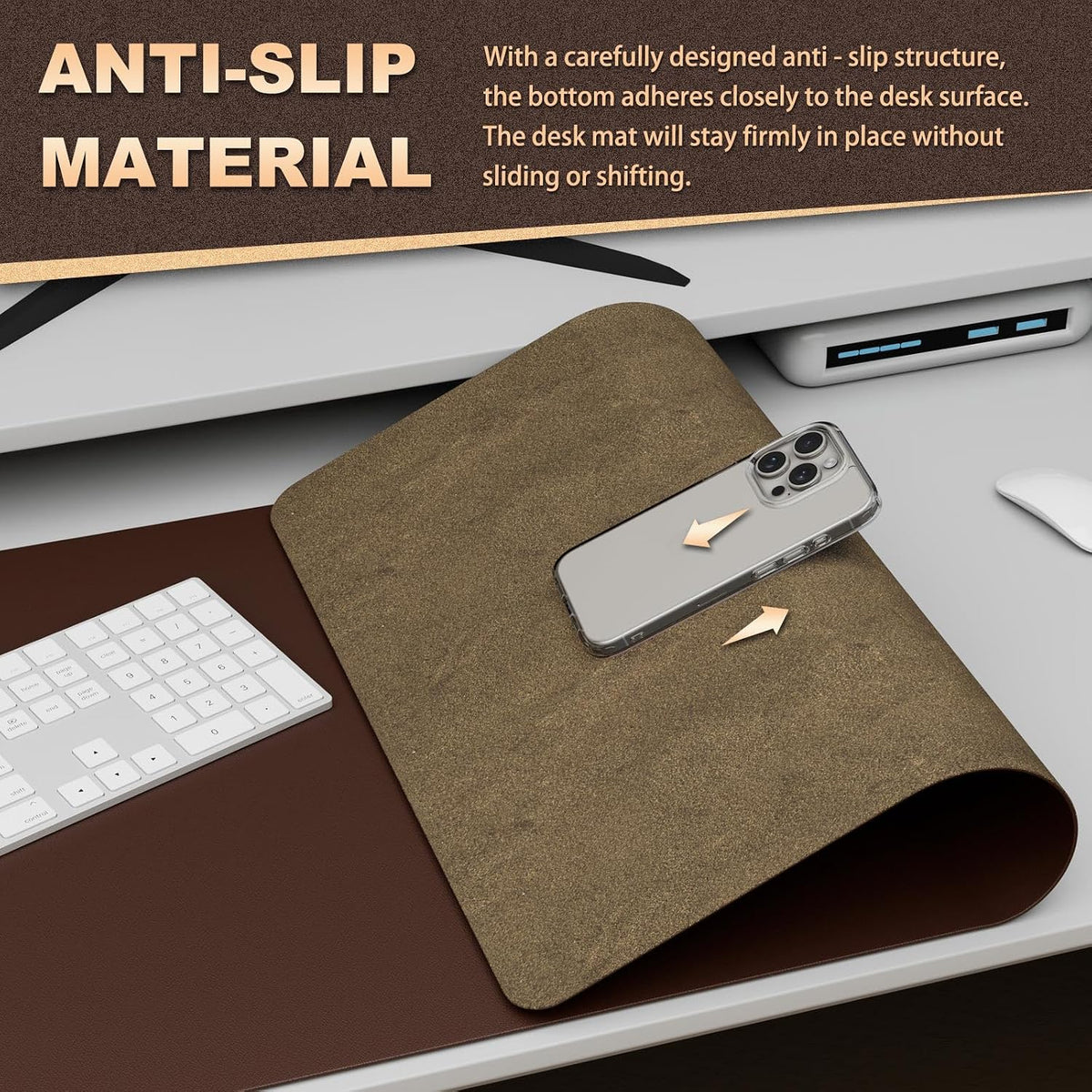 Desk Protector Mat and Pad for Office (Dark Brown, 15.7"x31.5")