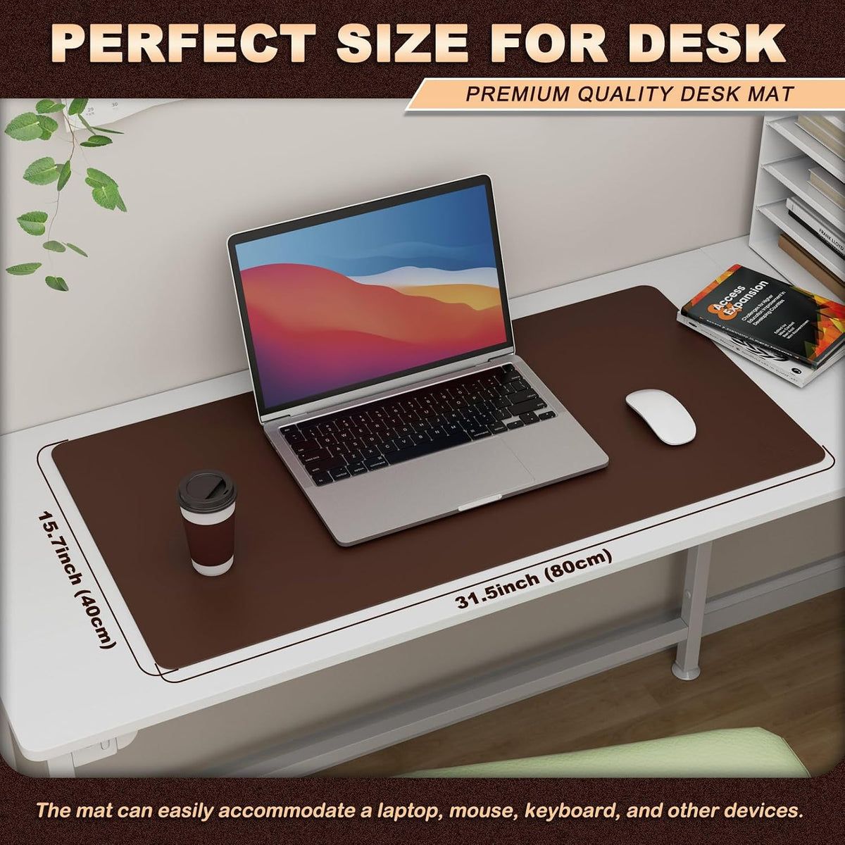 Desk Protector Mat and Pad for Office (Dark Brown, 15.7"x31.5")