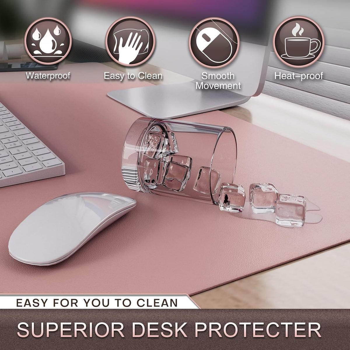 Desk Protector Mat and Pad for Office (Dark Brown, 15.7"x31.5")